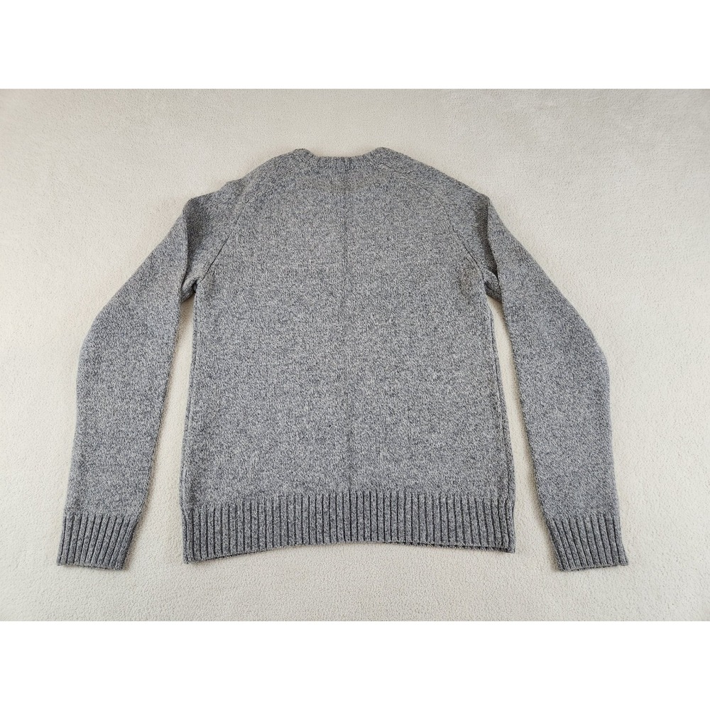 American Eagle Y2K Athletic Fit Crew Neck Sweater Gray w/Elbow Patches Medium - Picture 2 of 7